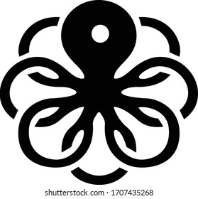 Octopus logo. Isolated octopus on white background