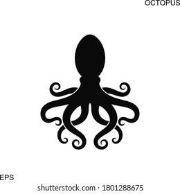 Octopus logo. Isolated octopus on white background