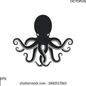 Octopus logo. Isolated octopus on white background