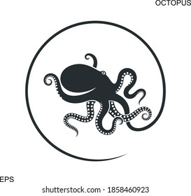 Octopus logo. Isolated octopus on white background