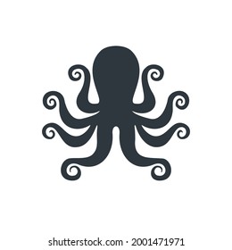 Octopus logo. Isolated octopus on white background. Vector