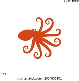 Octopus logo. Isolated octopus on white background