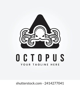 Octopus logo. Isolated octopus on white background vector illustration