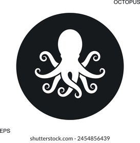 Octopus logo. Isolated octopus on white background