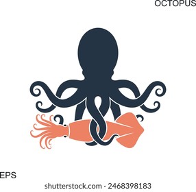 Octopus logo. Isolated octopus on white background