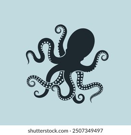 Octopus logo. Isolated octopus on white background