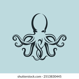 Octopus logo. Isolated octopus on white background