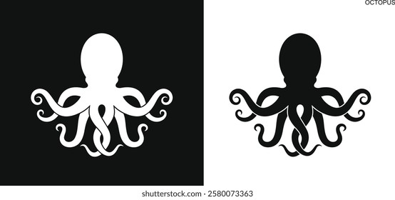 Octopus logo. Isolated octopus on white background