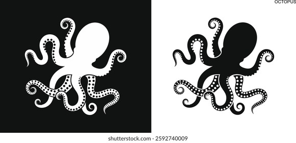 Octopus logo. Isolated octopus on white background