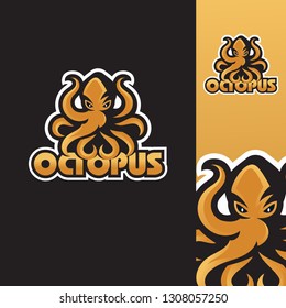 Octopus logo mascot design vector illustration