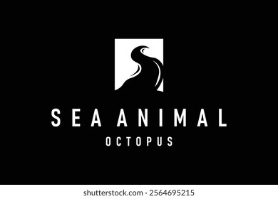 Octopus Logo Old Retro Vintage Design Ocean Animal Vector Tentacle Illustration Template