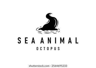 Octopus Logo Old Retro Vintage Design Ocean Animal Vector Tentacle Illustration Template