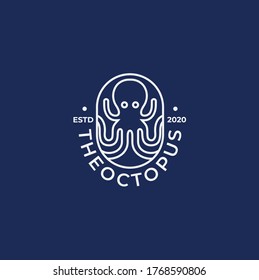 Octopus logo premium vector template with line style