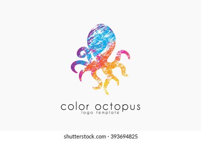 Octopus logo. Sea logo. Ocean logo design. Water logo. Creative logo.