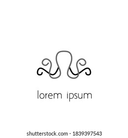Logo del pulpo. Un concepto de logotipo sencillo para propósitos de diseño.