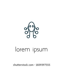 Octopus logo. A simple logo concept for design purposes.