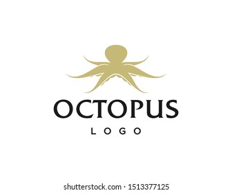 Octopus logo. Simple line art logo vector. Flat style symbol.