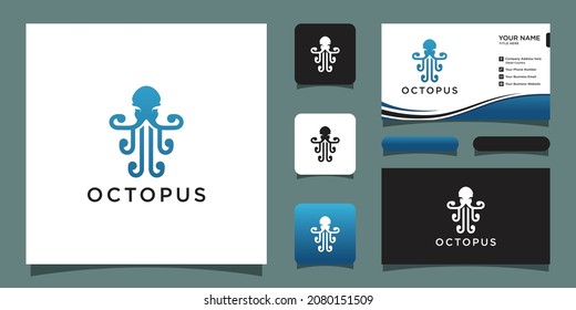 Octopus Logo, Simple Octopus Vector Logo Design with business card design.