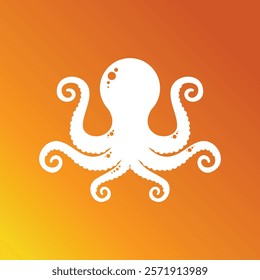 Octopus logo. Suitable for education, restaurant, sea animal, industrial, or technology logo. Editable vector illustration