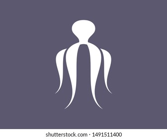 Octopus logo symbol design vector. octopus modern flat logo design template. line art octopus logo design