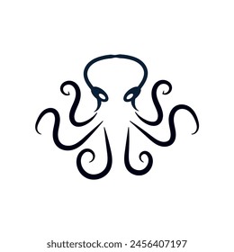 Octopus logo or symbol icon illustration design template