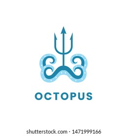 octopus logo template with spear