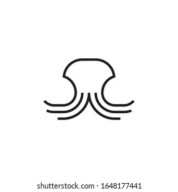 Diseño de icono vectorial de plantilla de logotipo de pulpo