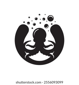 Octopus logo template vector icon design	