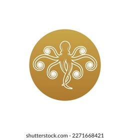 Octopus logo vector design and illustration template