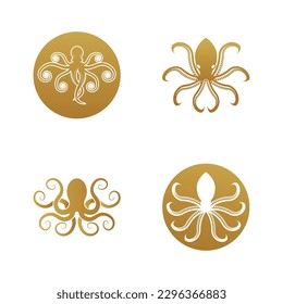 Octopus logo vector design and illustration template