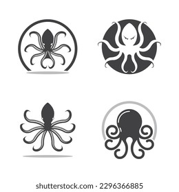 Octopus logo vector design and illustration template