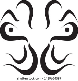 Octopus logo. Vector graphics for t-shirt prints, apparel, etc