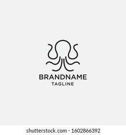 octopus logo  vector icon line art outline