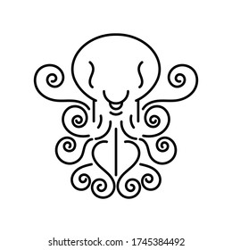 Octopus Logo Vector Illustration Suitable For Greeting Card, Poster Or T-shirt Printing.