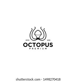 Octopus Logo vector line outline monoline art icon