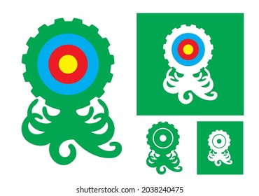 octopus logo vector template download target green and red