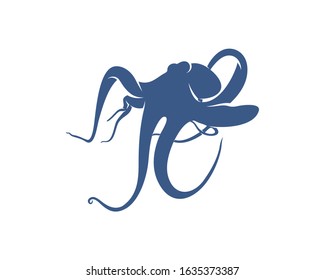 Octopus logo vector template. Isolated octopus design on white background. Illustration
