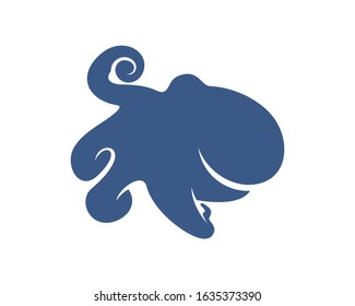 Octopus logo vector template. Isolated octopus design on white background. Illustration