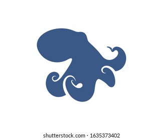 Octopus logo vector template. Isolated octopus design on white background. Illustration