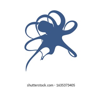 Octopus logo vector template. Isolated octopus design on white background. Illustration