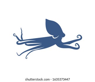 Octopus logo vector template. Isolated octopus design on white background. Illustration