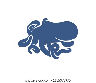 Octopus logo vector template. Isolated octopus design on white background. Illustration