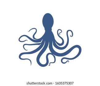 Octopus logo vector template. Isolated octopus design on white background. Illustration