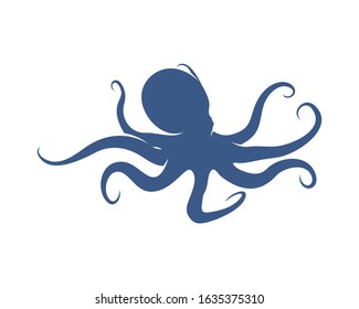 Octopus logo vector template. Isolated octopus design on white background. Illustration