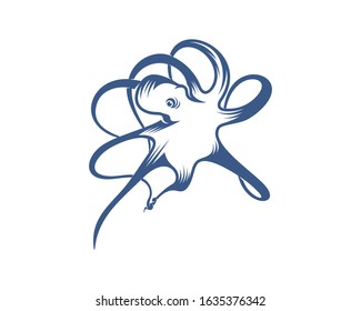 Octopus logo vector template. Isolated octopus design on white background. Illustration