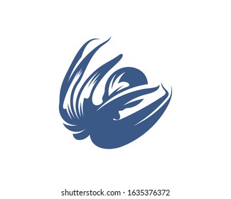 Octopus logo vector template. Isolated octopus design on white background. Illustration