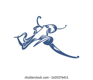 Octopus logo vector template. Isolated octopus design on white background. Illustration
