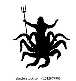 Octopus man silhouette mythology fantasy