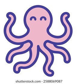 Octopus marine life icon illustration