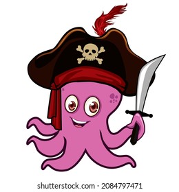 octopus mascot cartoon in vector